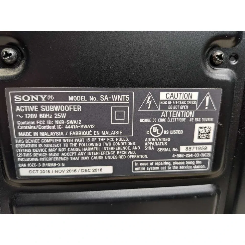 Sony SA-WNT5 Active Subwoofer - Deep Bass Home Theater Sound Bluetooth Subwoofer